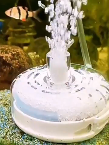 SKISOPGO Round Mini Fish Tank Filter Transparent Biochemical Sponge Aquarium Filter Oxygen Pump Aquarium