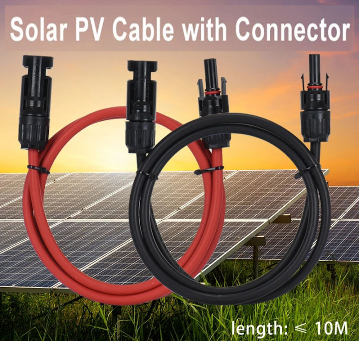 【24 Hours Delivery】1 Pair Black And Red 102030 Feet 12awg Solar Panel Extension Cable Wire 3m6m 7096