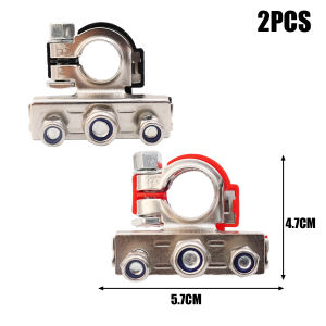 2PCS Car Top Post Battery Terminal 12V 24V Cable Clamp Terminal Connectors for Auto Caravan Boat Motorcycle Car