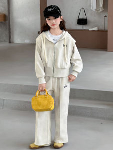 MPW | ชุดกีฬาสองชิ้นสำหรับเด็กผู้หญิง ฤดูใบไม้ร่วง 2025 แฟชั่นลำลอง เอวยางยืด ผ้าฝ้ายผสมโพลีเอสเตอร์ ปกติ