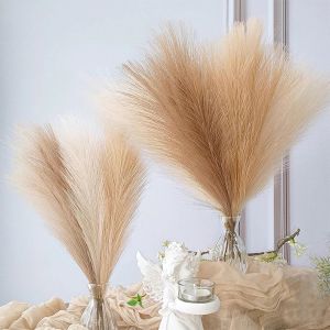 15Pc 55CM Artificial Pampas Grass Decor Bohemian Reed for DIY Floral Table Arrange Flower Wedding Home Christmas Decoration