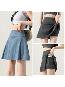 กระโปรงสั้นกีฬาผู้หญิง ฤดูร้อน สไตล์ลำลอง กระโปรงสั้นกีฬาฟิตเนส แบดมินตัน โยคะ กางเกงขาสั้นระบายอากาศได้ดี กันแสง