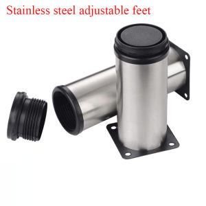 Brushed stainless steel adjustable cabinet feet Circular adjustable furniture Sofa legs Bathroom cabinet table legs Supporting feet