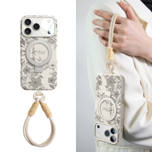 pinsai | Liquid Silicone Magnetic Phone Case iPhone Supports with Stand Anti-Fall Heat Dissipation Adjustable Strap
