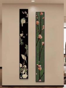 ภาพตกแต่งสไตล์ Song Dynasty ภาพแนวตั้งยาวเรียบง่ายสำหรับตกแต่งผนังหน้าบ้านสไตล์ฝรั่งเศสย้อนยุค ภาพวาดแนวตั้งแบบเรียบง่าย