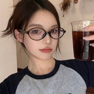 1pcs Womens Oval Fashion Glasses Sheer Design Minimalist Style Perfect for Parties & Daily Decor