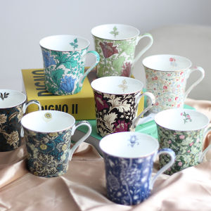Retro European Style Bone China Mugs Coffee Cups Tea Cups Floral Patterns Handmade High Temperature Baking for Adults