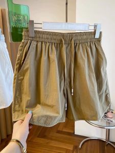 Ice Lụa Nhanh Khô Thoải Mái Quần Short Quần Đùi Phụ Nữ Mùa Hè Mỏng Rộng Rãi Thon Gọn Kích Thước Nhỏ Dáng Chữ A Thể Thao Quần Chân Rộng Thẳng Quần