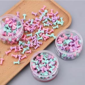 80 Pieces Macaroon Push Pin Painting Pin Suitable For Bulletin Boards Maps Posters and Craft Projects