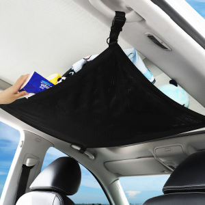Car Storage Bag Vehicle Interior Roof Net Pocket Self-Driving Tour Car Accessories Practical Hanging Bag for Automobile Use