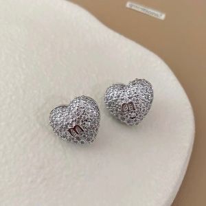 Miuต่างหูใหม่อินเทรนด์แบบหน้าหลังต่างหูผู้หญิงงานคริสตัลสวยหรูดูแพง