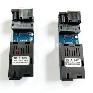 1Pair Mini Gigabit Fiber Optical Media Converter 100/1000Mbps Optic Transceiver SC to RJ45 Ethernet Switch 20Km With EU Power