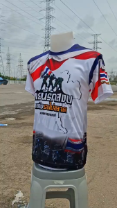 เสื้อยืดลาย ไทยนี้รักสงบ เสื้อกีฬาแขนสั้น ชายและหญิง ผลิตโรงงานไทย