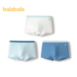 Balabala Boys Underwear 2024 Cotton Square Medium And Large Size ChildrenS Baby Four Corner Shorts Skin Friendly Simple Three Pack.