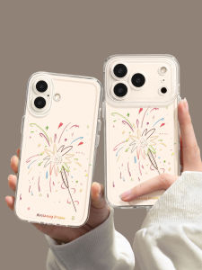 YOUSIDUN | New Year Style Colorful Fireworks Minimalist Clear iPhone Case