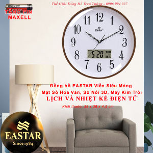 Đồng hồ KIM TRÔI Cao Cấp EASTAR Kim Điện tử Đồng hồ LỊCH VẠN NIÊN Và NHIỆT KẾ – Bảo Hành 2 Năm – Tặng Pin Maxell