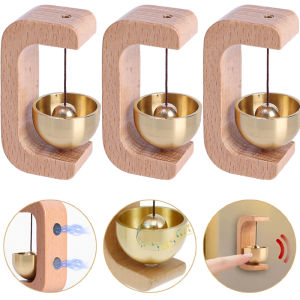 Japanese Style Self-adhesive Doorbell / Magnetic Retro Brass Wood Door Bell / Home Dopamine Wooden Door Bell / Small Decor Doorbell for Shop Entrance Home Door Office