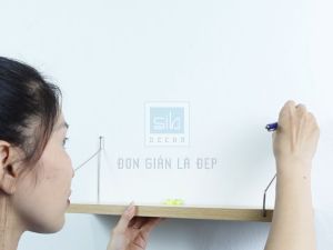 [Mua 2 giảm 10%] Kệ Treo Không Khoan Rộng 15cm Gỗ Dày 17mm Màu Sồi Oak Thương Hiệu SIB Decor KT02