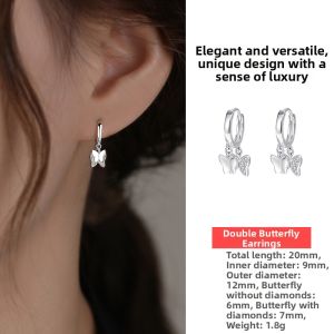 OUGUI | Exquisite Silver Butterfly Earrings S999