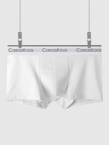 Pure Cotton Mens Underwear American Style 2024 New Four Corner White Flat Angle Shorts Large Size 2 Pairs Pack Youth Cotton Boxer Briefs