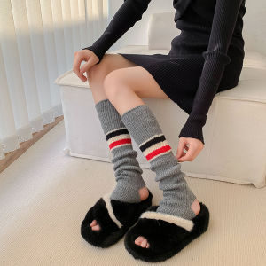 JIAZINI | ถุงเท้ากระดิ่งสีขาวสำหรับผู้หญิงในฤดูใบไม้ร่วงและฤดูหนาว ถุงเท้ากระดิ่งขนสัตว์ ถุงเท้ากระดิ่งนิตติ้งลูกไม้สไตล์โลลิต้า ถุงเท้ากระดิ่งแบบพอดีตัว