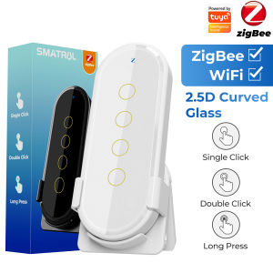 Tuya ZigBee Smart Switch RF433MHZ Remote Control 4 Gang Touch Screen Wireless WIFI Zigbee Device Switch With Alexa Google Home