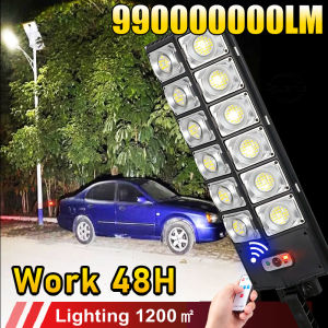2026 New Upgrade 990000000LM  Solar Light for Outdoor 3 Modes with Remote Control Outdoor Solar Spotlight Garden Street Lantern