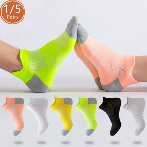 1/5 Pairs Man Ankle Crew Socks Sport Nylon Quick-Drying Low Cut Mesh Compression Breathable Sweat-Absorbing Fitness Boat Socks