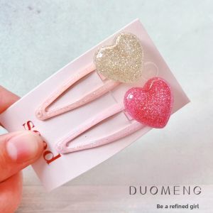 Cute Heart Shaped Baby Girl Hair Clips Childrens Hair Accessories Princess Forehead Edges Baby Hair Clips Doraemon Brand