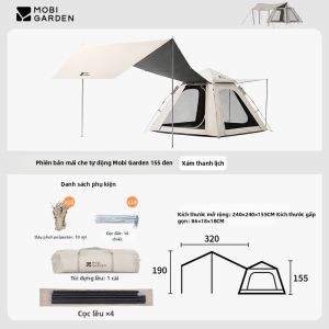 Mobi Garden | Lều Cắm Trại Tự Động 155 – Mở Nhanh Chống Nắng Gấp Gọn