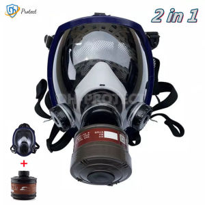 Full Face Respirator Triple Connector Multifunction Large Vision Dual Purpose Mask Gas Mask 40mm Filter Tube Gas Resistant