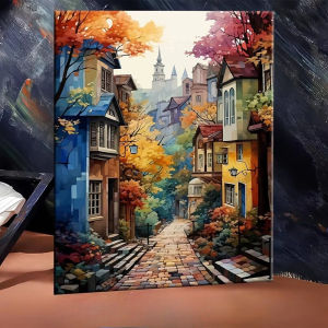 500/1000/1200/2000PCS Jigsaw Puzzle Beautiful House Street Landscape Scenery For Adults Family Fun Relaxing Brain Teaser Gift