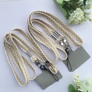 Detachable Anti-Loss Mobile Phone Lanyard Ethnic Style Crossbody Long Hanging Rope Non-Restraining Alloy Material Mobile Accessories