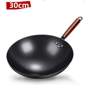 32cm Uncoated Wok Pot Frying Pan Home High Quality Handmade Cooking kitchen Cookware Chinese Traditional Non-stick Iron Pan