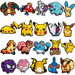 20-100Pcs Potdemiel Pokemon Series Shoe Charms For Clog SandalsShoe Decoration Accessories Shoe Pins Great Gift For Men Women