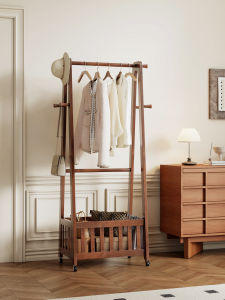 TINGXU | Portable Wooden Clothes Rack for Home