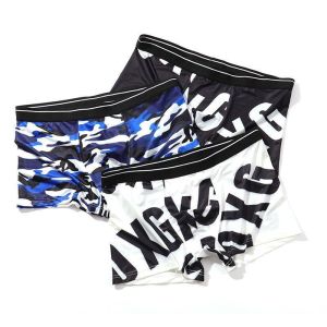 กางเกงขาสั้นนักมวยไหมน้ำแข็งของผู้ชาย COCOEPPS ระบายอากาศได้ดี และสวมสบายบางสไตล์แฟชั่นยอดนิยม