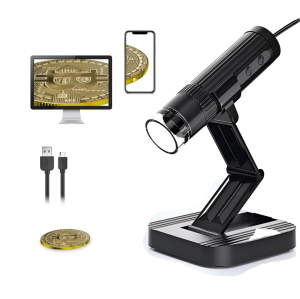 USB Digital Microscope 50x-1000x 8 LED Magnification Endoscope Camera with Stand Compatible for Android Windows 7 8 10 11 Mac