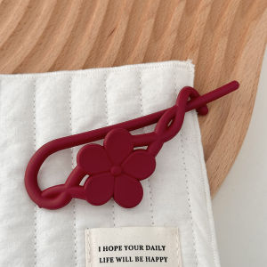 Sweet Frosted Flower Frog Buckle Word Clip Back Head Updo Hair Clip Headdress Elegant Hair Pin Female Summer Twist Clip