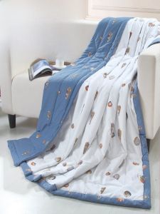 Pure Cotton Washable Summer Air Conditioner Quilt Student Gift Lightweight Single Double Bedding Stripe Pattern High Breathability