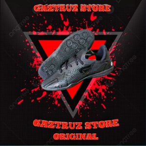 GASTRUZ/SEPATU FUTSAL GASTRUZ SPEED FULL BLACK SUDAH FULL JAHIT /sepatu futsal full black gratis kaos kaki