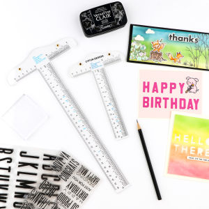 30Cm/12" T Square Ruler Clear Acrylic T Shape Ruler Clear Transparent In Both Inches and Metric Measurements Straight Ruler Tool