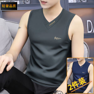 Áo Ba Lỗ Modal Ice Silk Mùa Hè Cho Nam Áo Thun Thể Thao Co Giãn Không Tay Cổ Chữ V Thoáng Khí Thoải Mái Thời Trang Mùa Hè