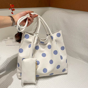 clu Trendy and fresh hand bag for women 2026 summer new item polka dot contrasting color tote bag ulc