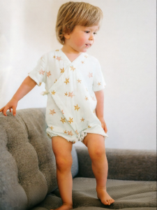 Milkbarn | Spring and Summer Infant Onesie with Side Buttons Short Sleeve and Shorts