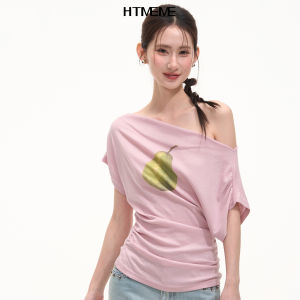 HTMEME | Cool and Pear Print Lethargic Style Womens Short Sleeve T-Shirt