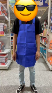 ผ้ากันเปื้อน สีน้ําเงิน สําหรับเอี๊ยมผ้ากันเปื้อน