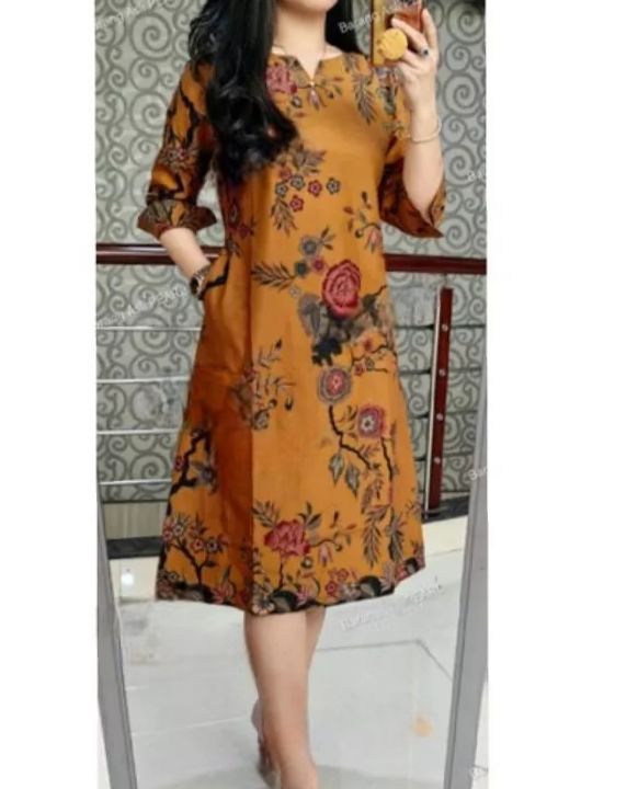 Dress batik wanita modern baju kerja Lazada Indonesia