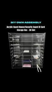 Acrylic Guard House/Security Guard ID Card Storage 30 Slots DIY Own Assembly Pasang Sendiri