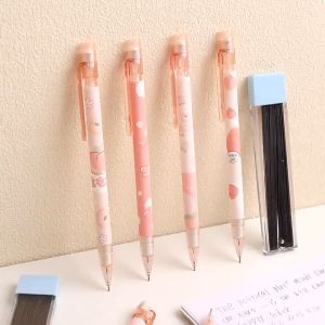 🔥chageey👍 Automatic Press Pencil Primary School Students Non-toxic Pen Press 0.5 Refill Cute Cartoon Mechanical Pencil Automatic Pen Student School Pens Supplies for Drawing Office